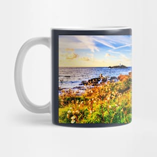 Godrevy Lighthouse Sunset Cornwall Mug